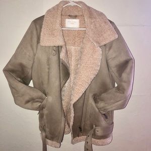 Faux Shearling Moto Jacket by Zara